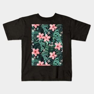 Midnight Tropical Garden Kids T-Shirt